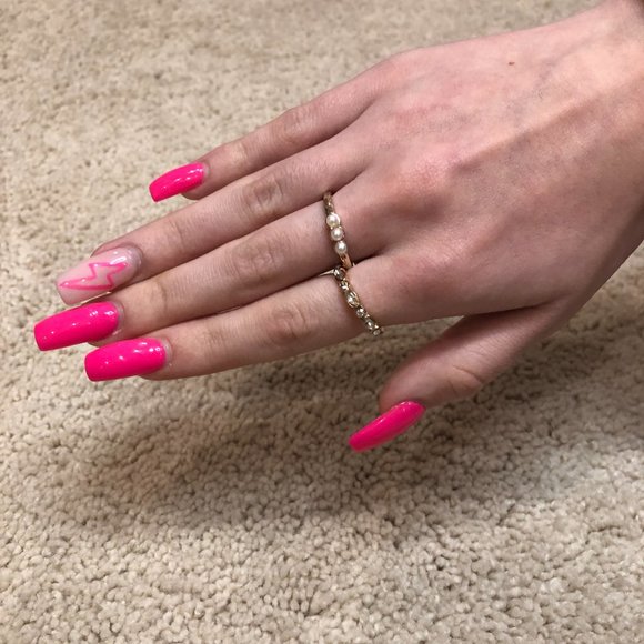 Gold Plated Pearl & Cubic Zirconia Rings Set of 2 - Picture 2 of 7